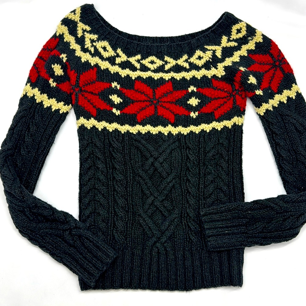 Ralph Lauren Black and Red Boat Neck Sweater size small NWT